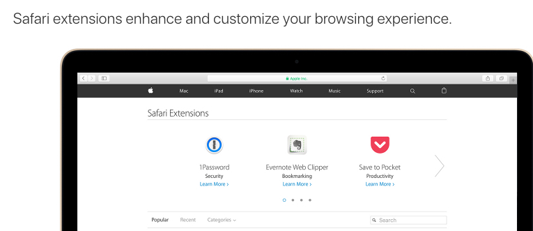 Install and manage Safari extensions on your Mac Apple Support 2017 04 06 17 22 16
